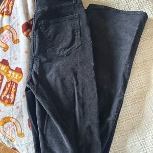 Black corduroy bootcut jeans